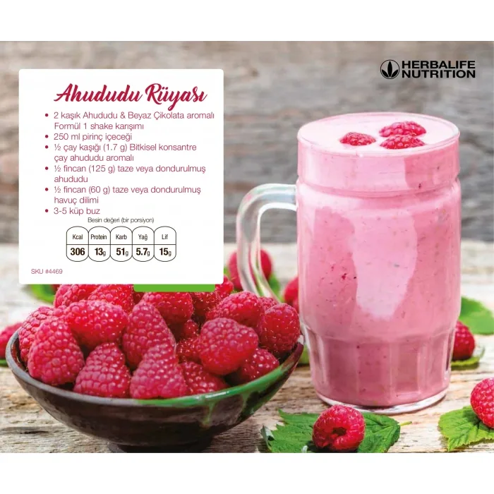 Formül 1 Besleyici Shake Karışımı Ahududu ve Beyaz Çikolata Aromalı, görsel 3